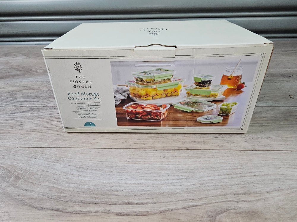 NEW The Pioneer Woman Painted Meadow Rectangle Tritan Food Storage Containers with Tritan Lid