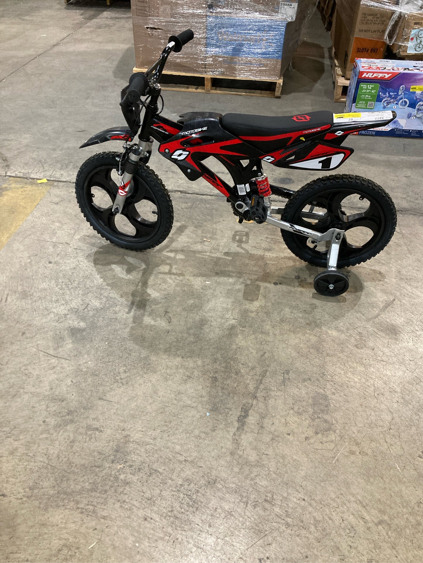 Hyper Bicycles 16" Moto Bike, 5-7, Black/Red