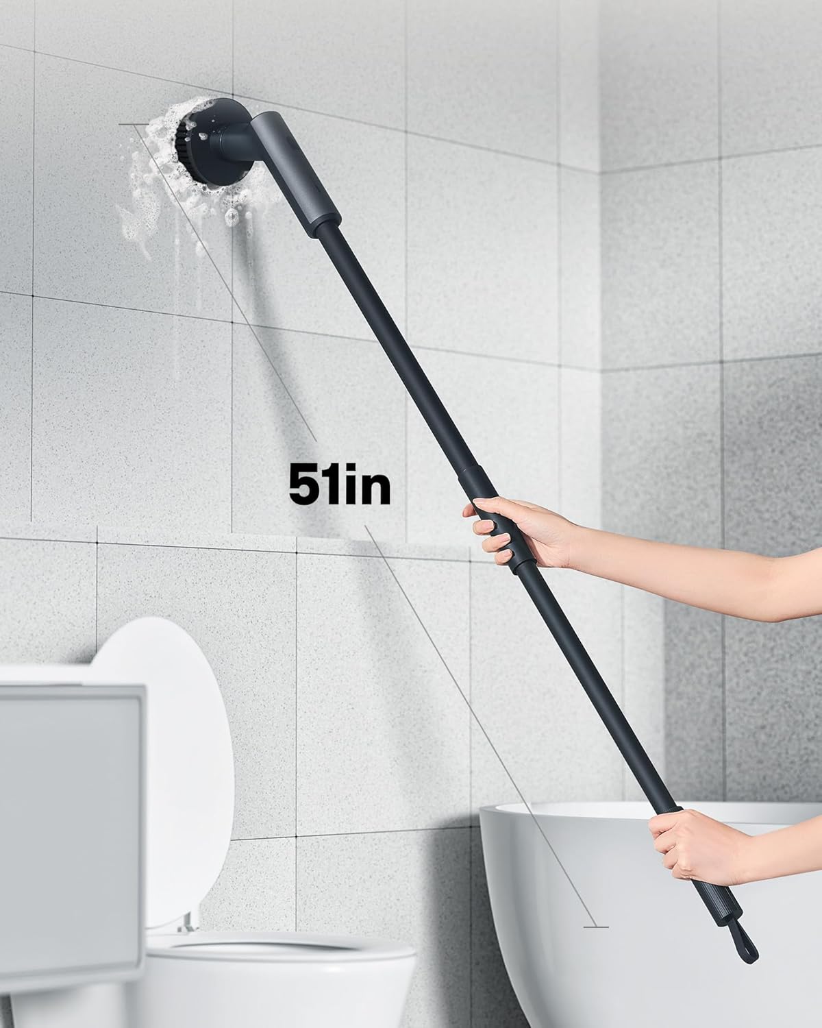 HOTO Cordless Spin Scrubber: 2.5 N·M torque, six brush heads, IPX7 rated