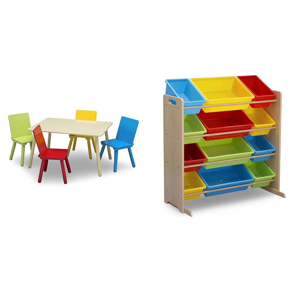 Delta Children Kids Table and Chair Set (4 Chairs Included)