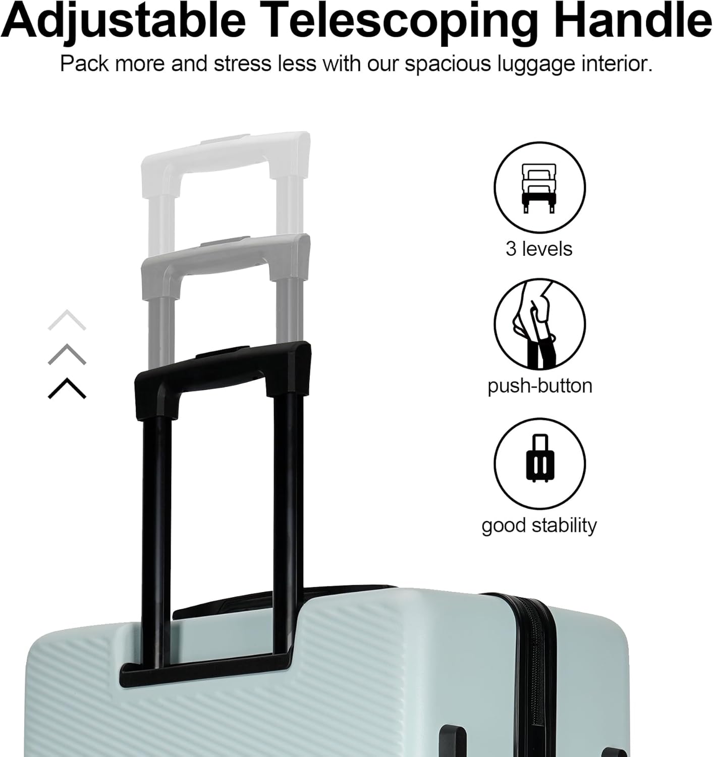 Luggage Sets 2 Piece,Hardshell Luggage Sets with Spinner Wheels,Suitcases with Wheels,Light Blue, OD-Z2020