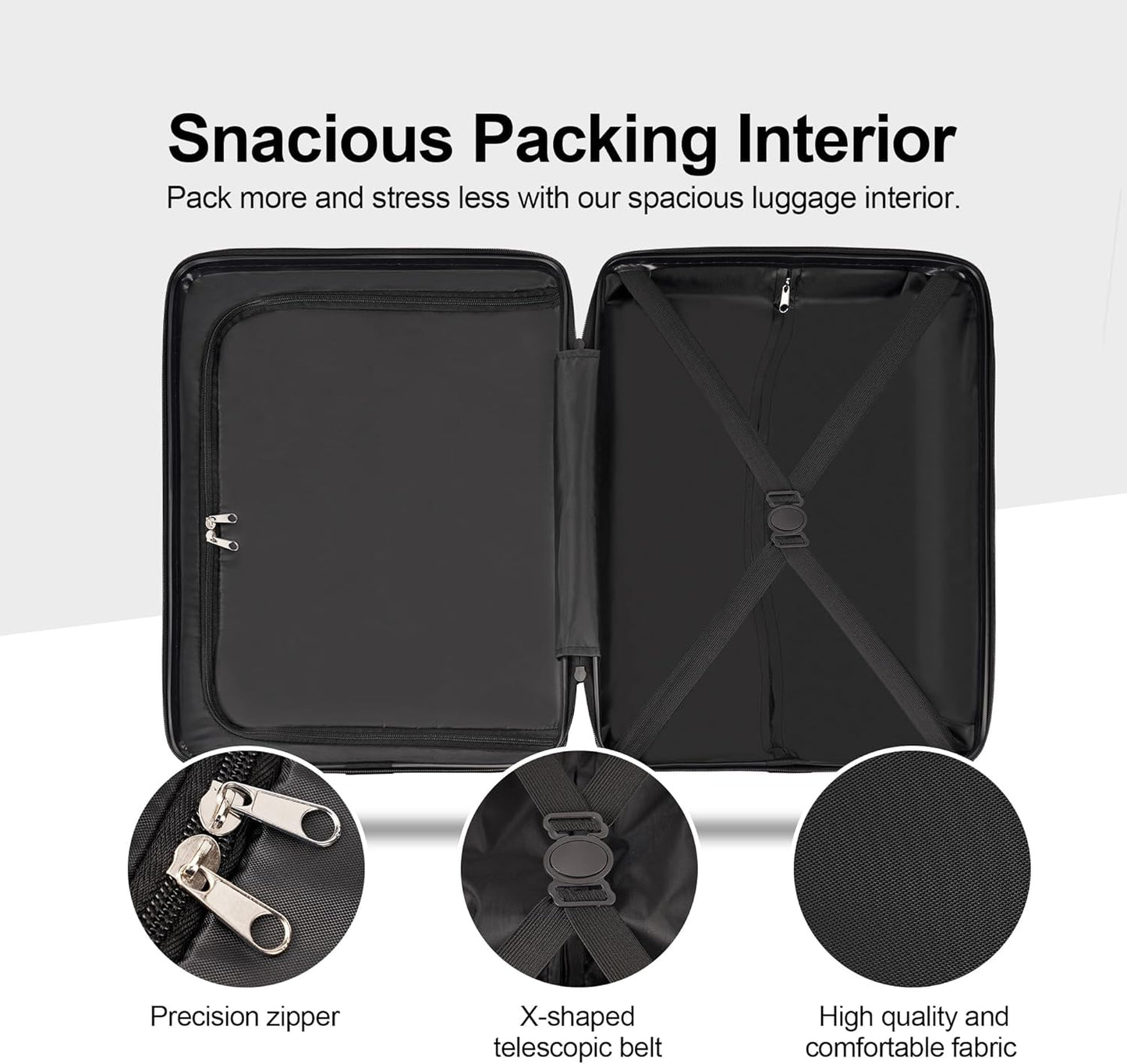 Luggage Sets 2 Piece,Hardshell Luggage Sets with Spinner Wheels,Suitcases with Wheels,Light Blue, OD-Z2020