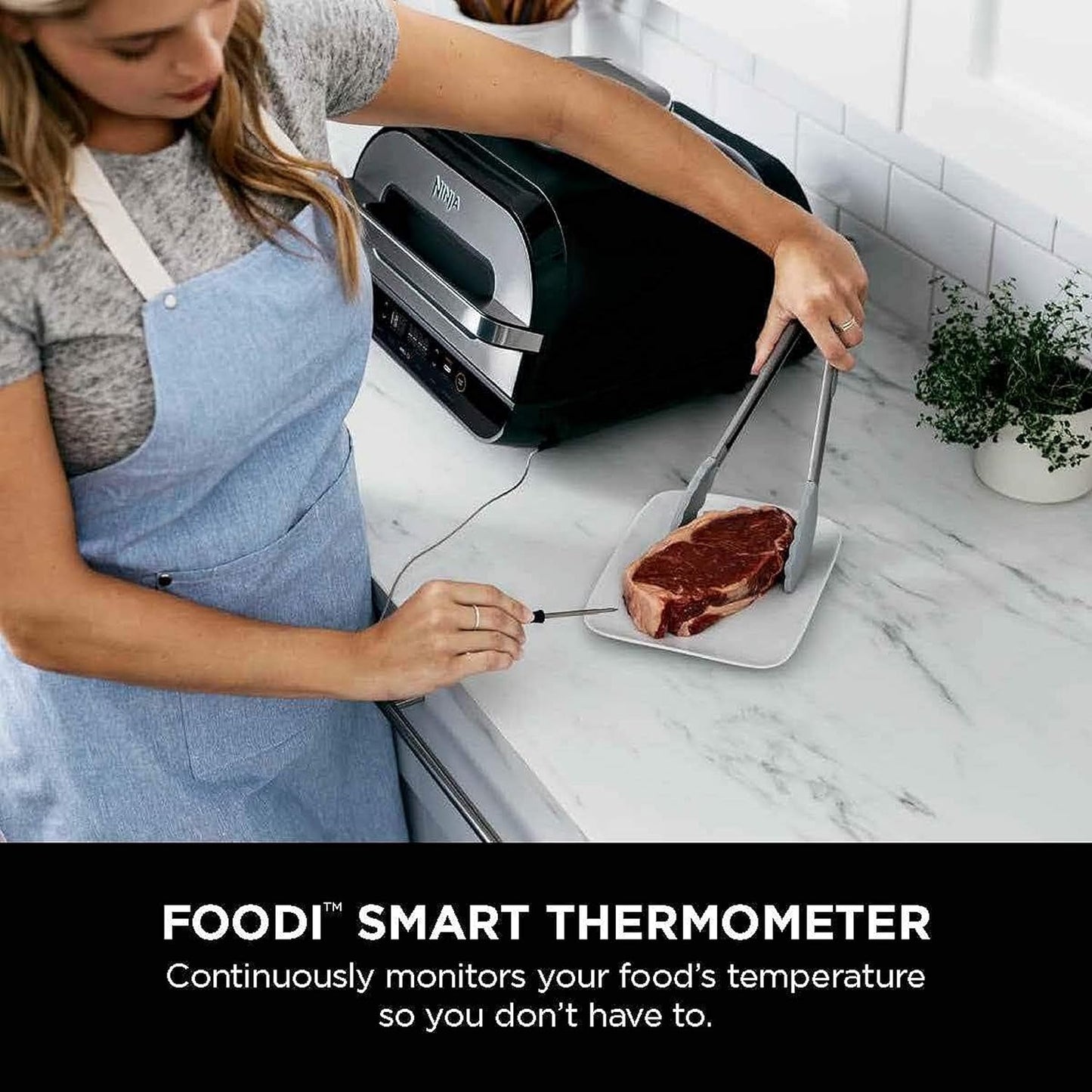 Ninja Indoor Grill, Foodi Smart XL 6-in-1 Indoor Grill with Air Fry, Roast, Bake, Broil & Dehydrate