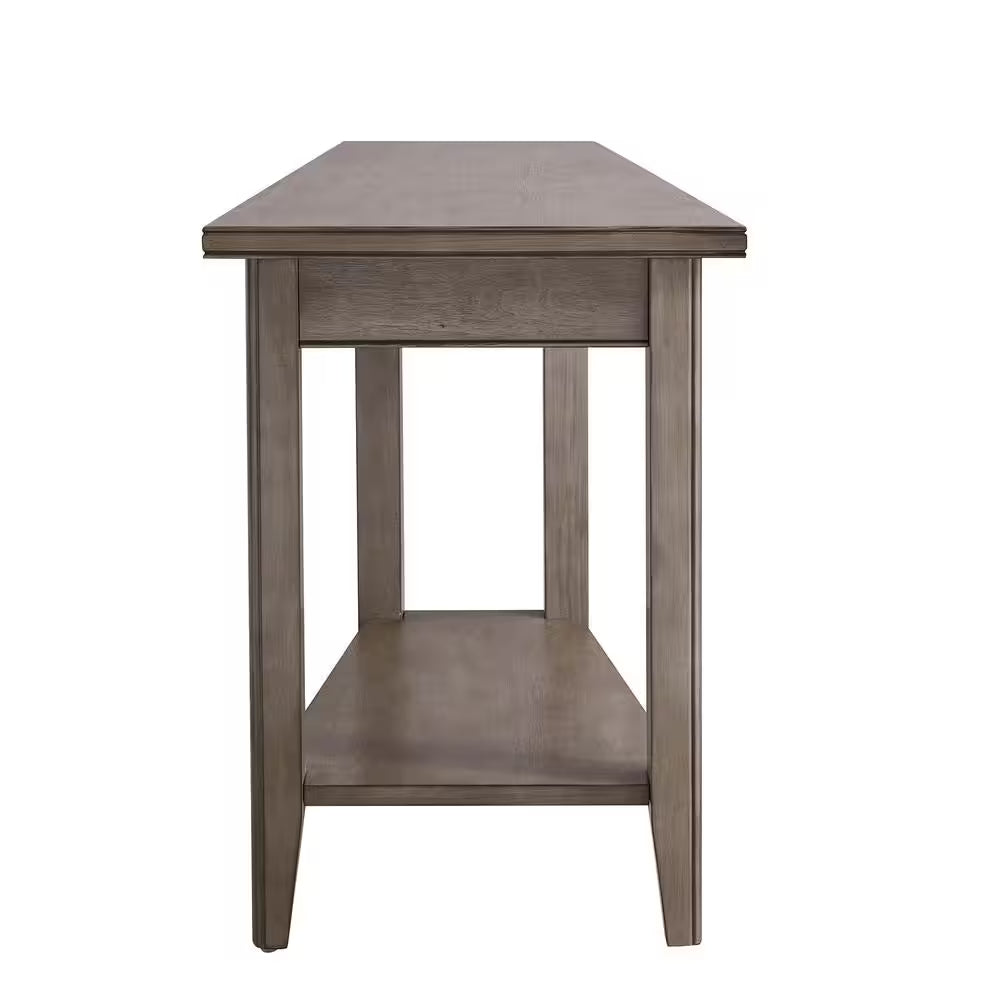 Laurent 17 Smoke Gray Wood End Table with Shelf