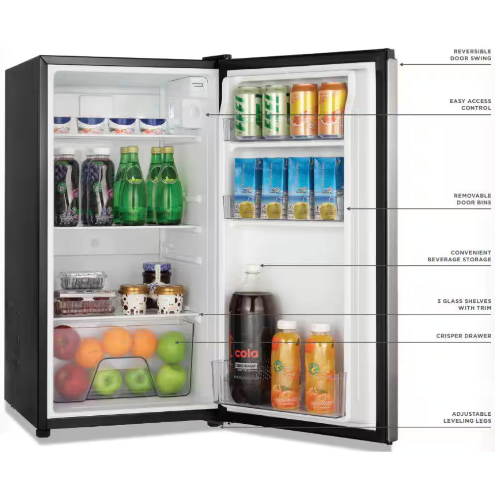 3.2 cu. ft. Mini Fridge Stainless Steel
