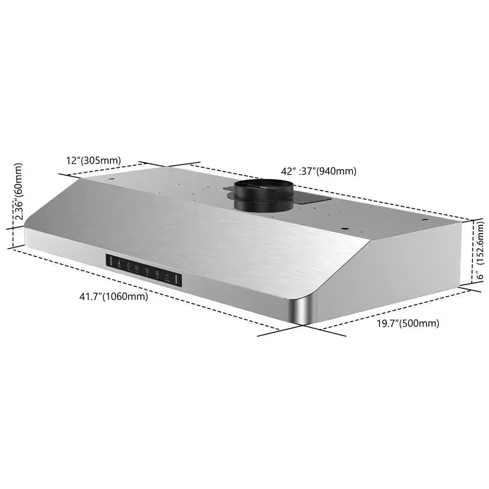 42 in. 900 CFM Under-Cabinet Range Hood, SS