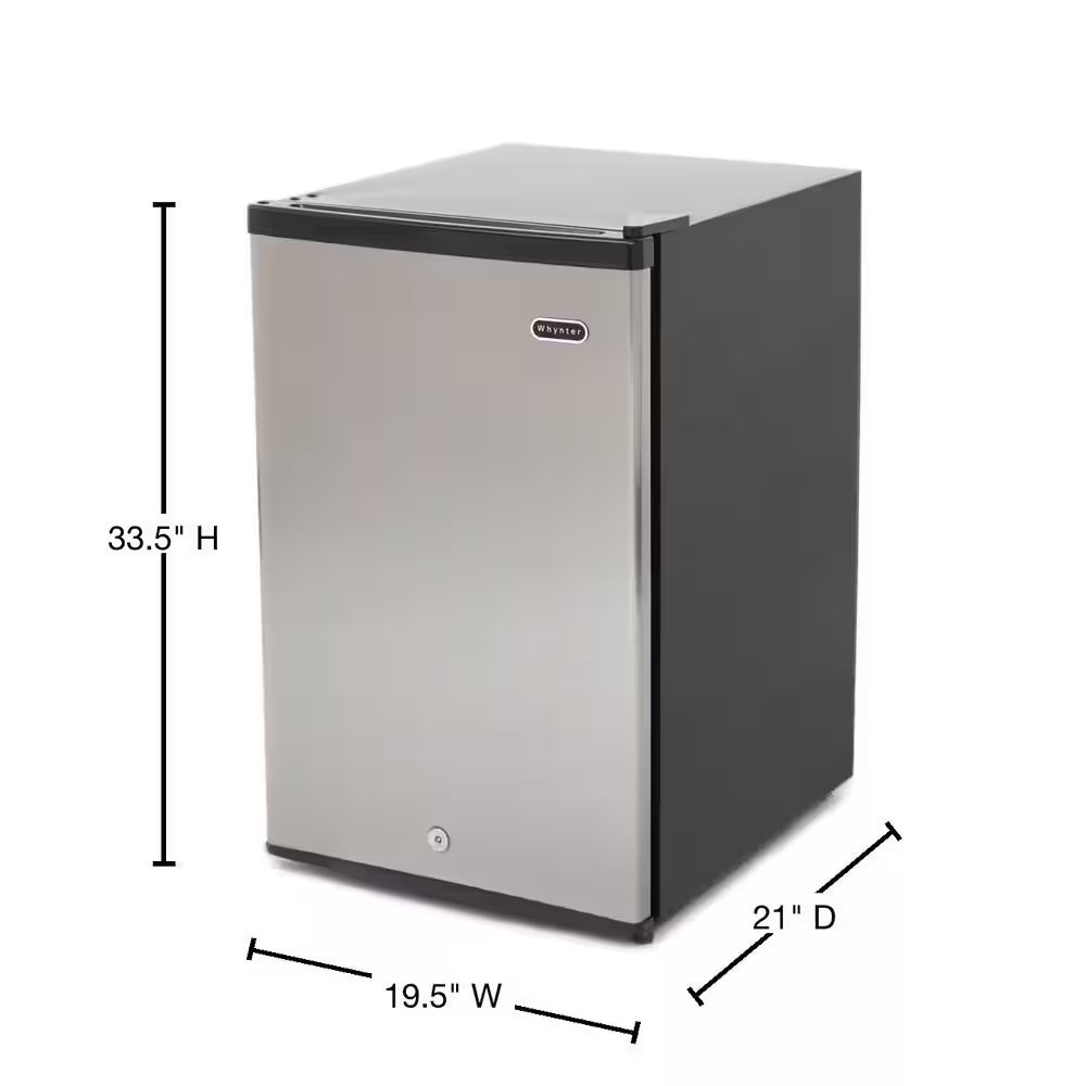 3.0 cu. Ft. Upright Freezer Mini Freezer with lock Reversible Door in Stainless Steel Energy Star