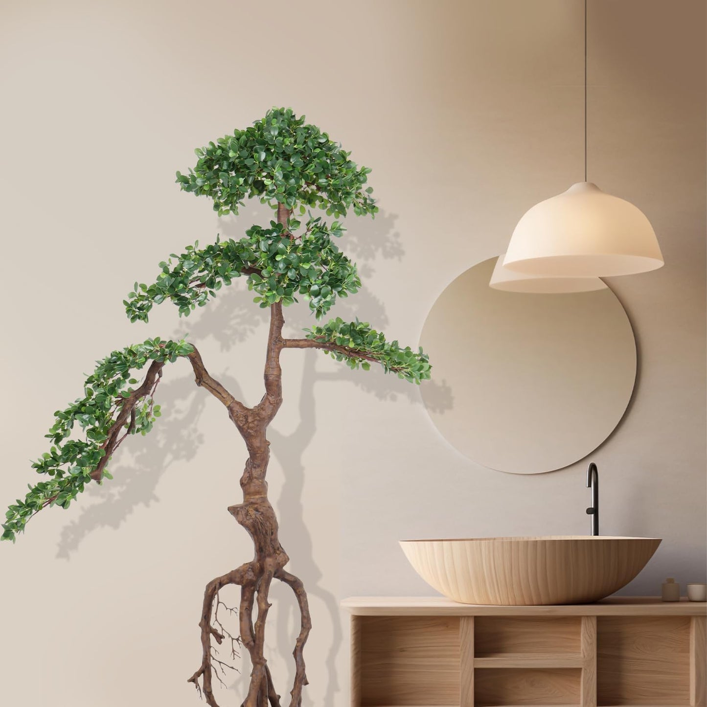 6ft Ficus Artificial Trees, 72" Tall Lifelike Faux Tree, Green Lush Fake Ficus Tree