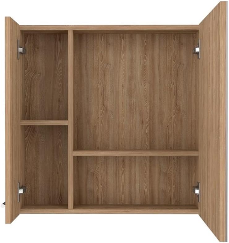 emberly Row Modern Medicine Cabinet in Pine Beige Engineered Wood