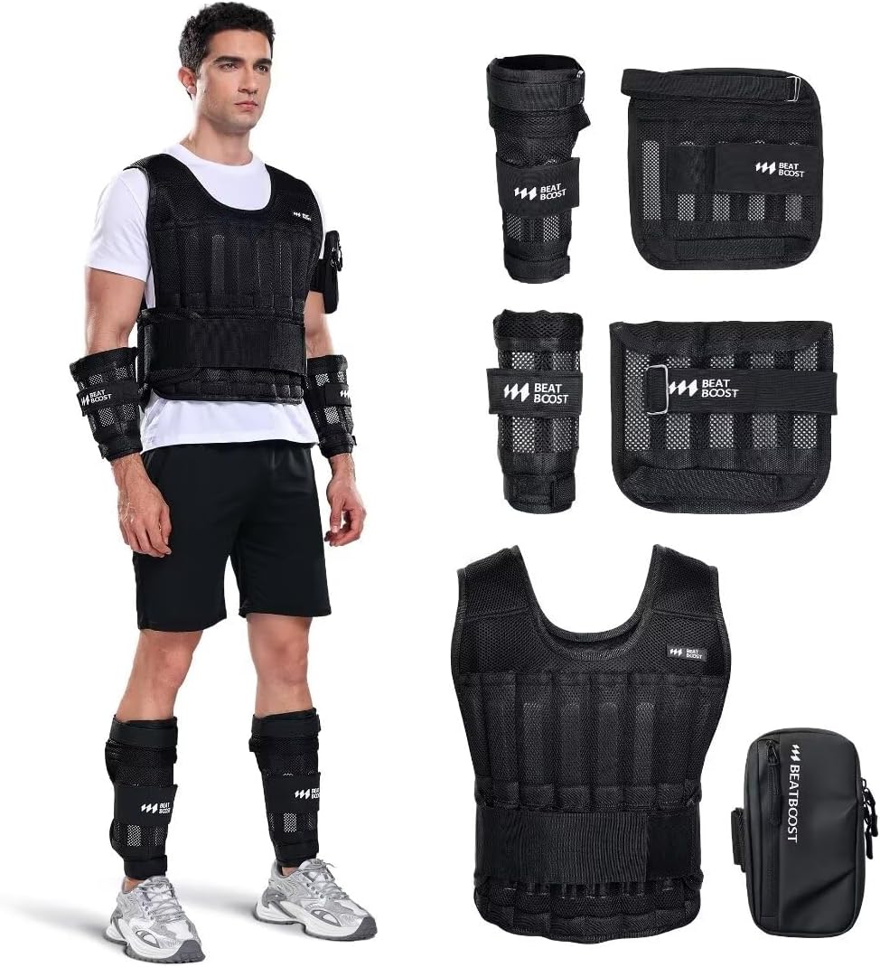 Weighted Vest for Men Women 22lb | 44lb Adjustable Weighted Vest with Steel Plates Weights for Walking Strength Training Running Workout