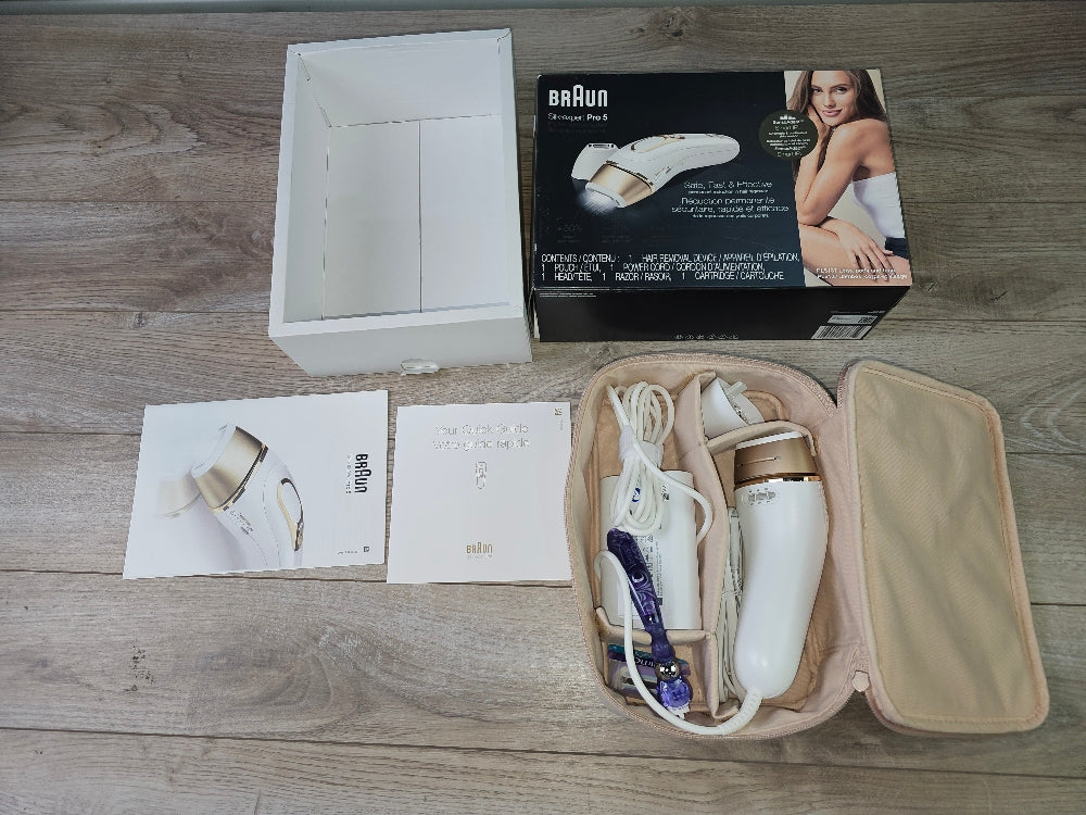 Braun Silk·expert Pro 5 PL5137 IPL, At-Home Hair Removal System, White&Gold