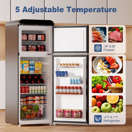 BANGSON 7.5 Cu.Ft Retro Fridge, Top Freezer