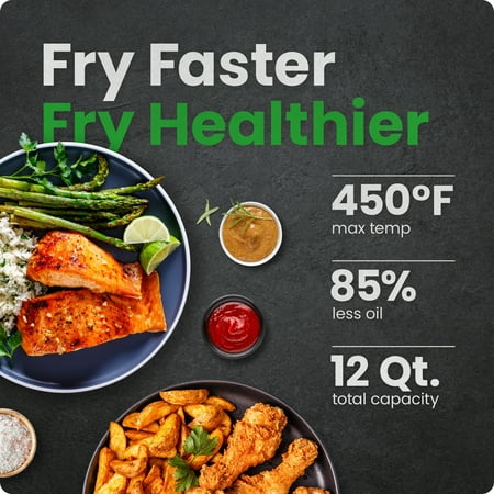 Chefman 12 qt Air Fryer, Black - Auto Shutoff