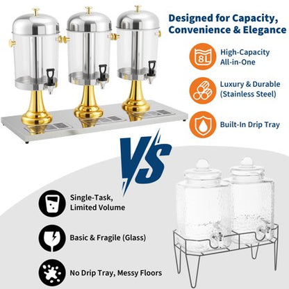 Bev Dispenser 6.6 Gal Stainless Steel w/ Spigot