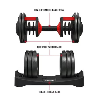 FitRx Adjustable Dumbbell, 52.5lb SmartBell
