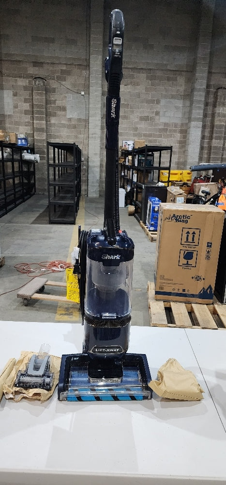 Shark Performance Duoclean Powerfins Lift-Away Bagless Corded HEPA Upright Vacuum Cleaner for All Floors and Carpet in Blue
