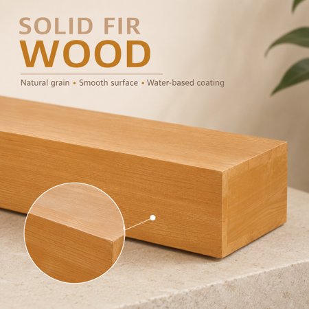 48 Inch Fir Wood Mantel Shelf, Wall Mounted