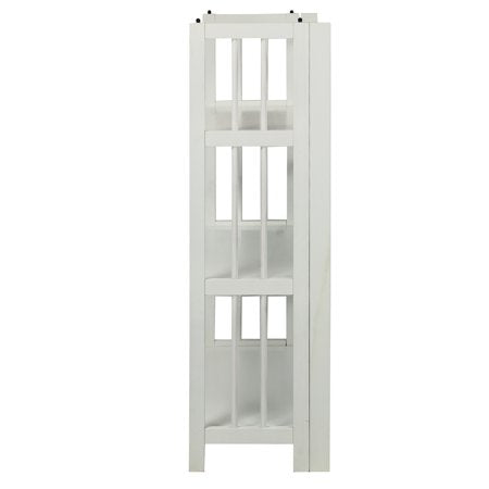 3-Shelf Folding Bookcase 27.5" Wide-White