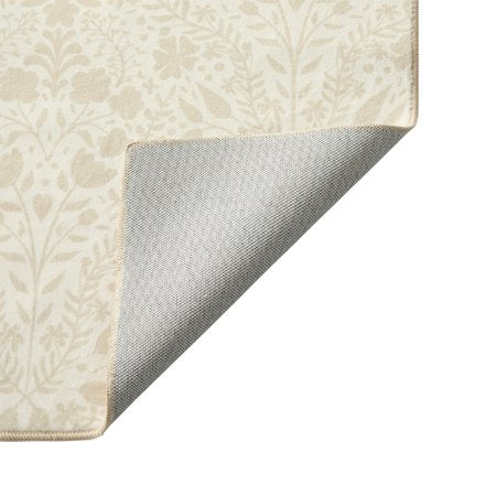 My Texas House Washable Rug, Ivory Floral 7x10