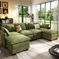 BedLuxury 106" Green U-Shaped Sectional Sofa
