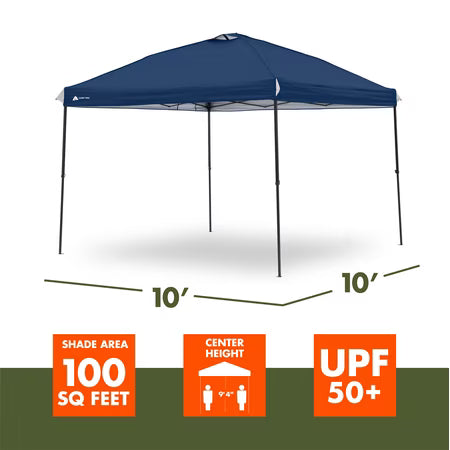 Ozark Trail 10' x 10' Pop-up Canopy, Navy