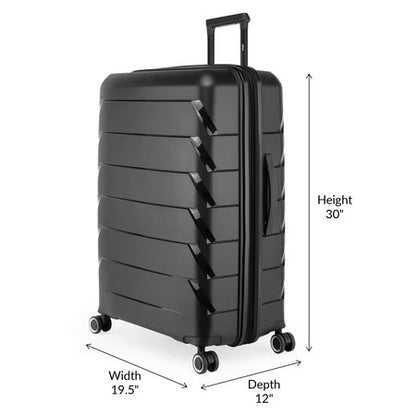 PUR by iFLY Hardside 30" Checked Luggage, Black