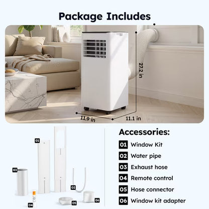 SIMZLIFE Portable AC 8000 BTU up to 550 Sq White