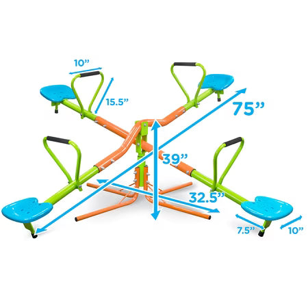XSS004 Outdoor Seesaw, 4 Seats, Plastic
