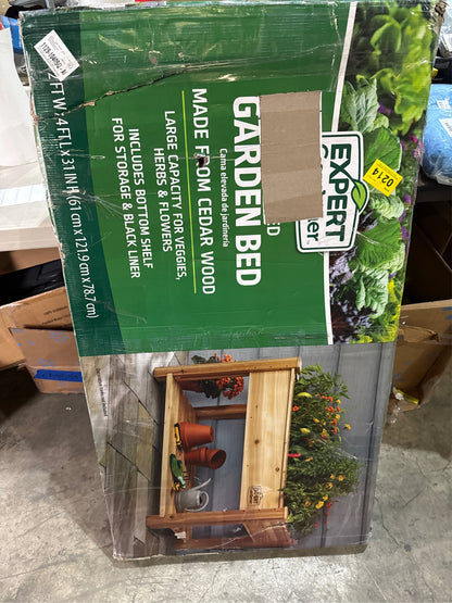 Expert Gardener 31in Natural Wood Raised Bed