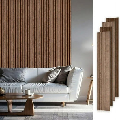 Easy4Home 6-Piece Wood Panels 94x7.9 Brown
