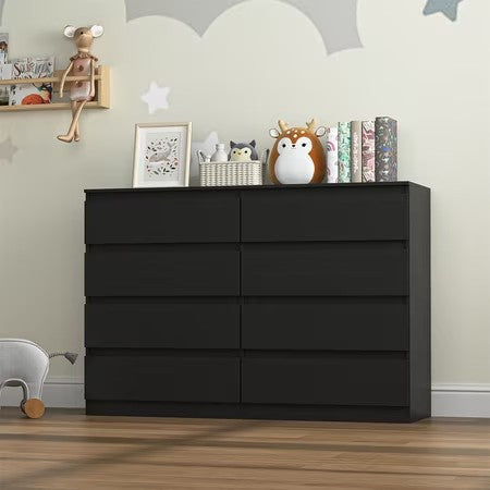 HOMMOO BLACK 8-DRAWER DRESSER
