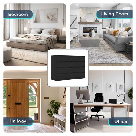 HOMMOO BLACK 8-DRAWER DRESSER