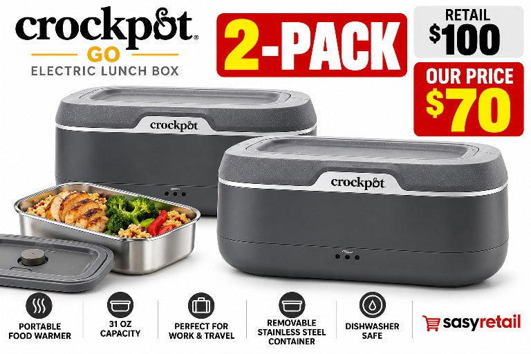2-PACK CROCK-POT GO 31OZ ELECTRIC LUNCH BOX