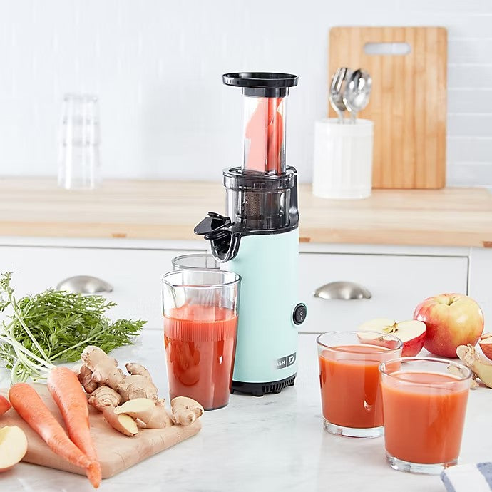 DASH  COMPACT COLD-PRESS POWER JUICER IN AQUA