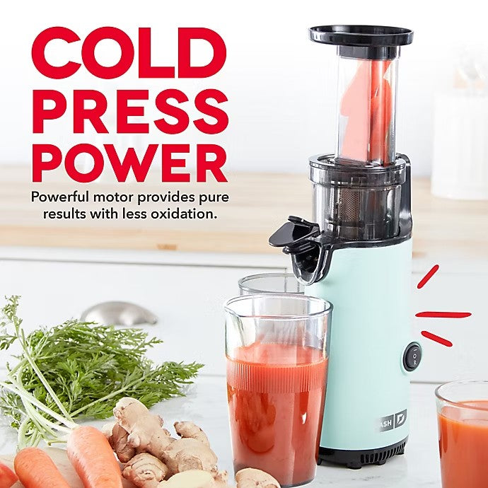DASH  COMPACT COLD-PRESS POWER JUICER IN AQUA