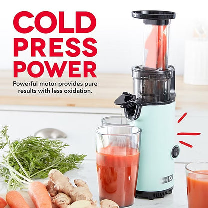 DASH  COMPACT COLD-PRESS POWER JUICER IN AQUA