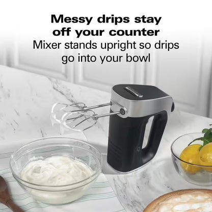 PROFESSIONAL 50-SPEED BLACK & SILVER HAND MIXER