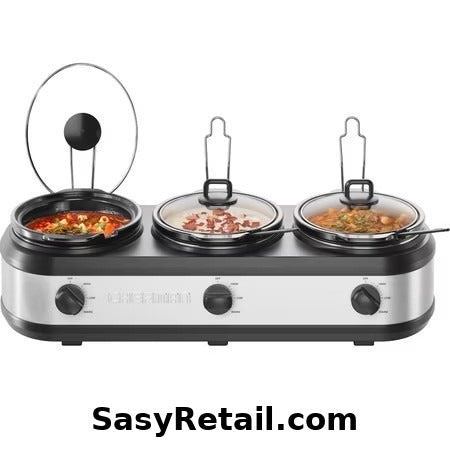 CHEFMAN TRIPLE SLOW COOKER