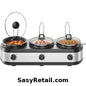 CHEFMAN TRIPLE SLOW COOKER