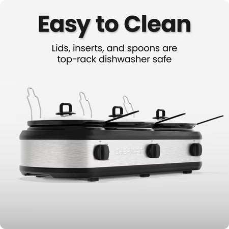 CHEFMAN TRIPLE SLOW COOKER