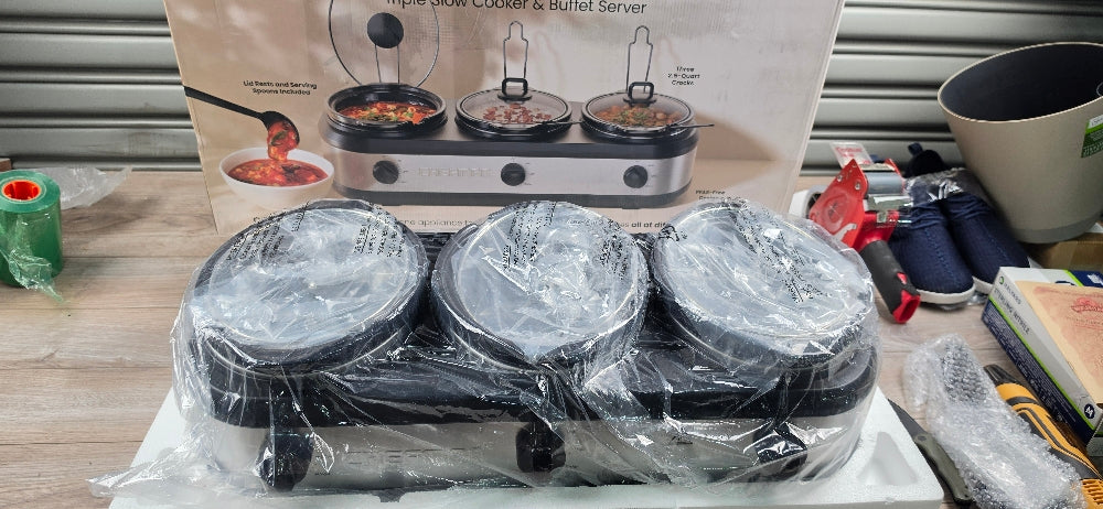 CHEFMAN TRIPLE SLOW COOKER