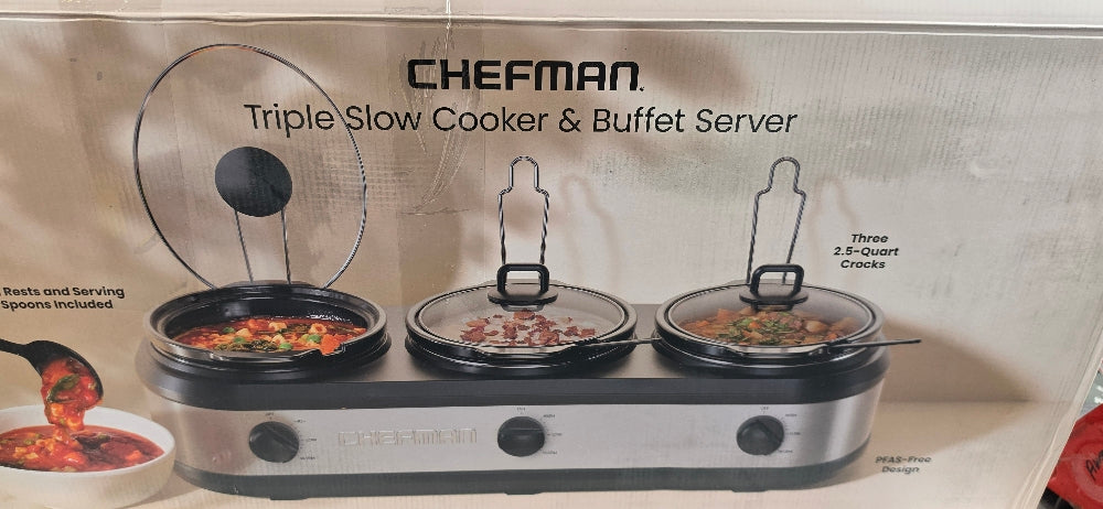 CHEFMAN TRIPLE SLOW COOKER