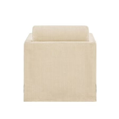 BETTER HOMES & GARDENS DAVE & JENNY SLIPCOVER SWIVEL CHAIR — WHEAT