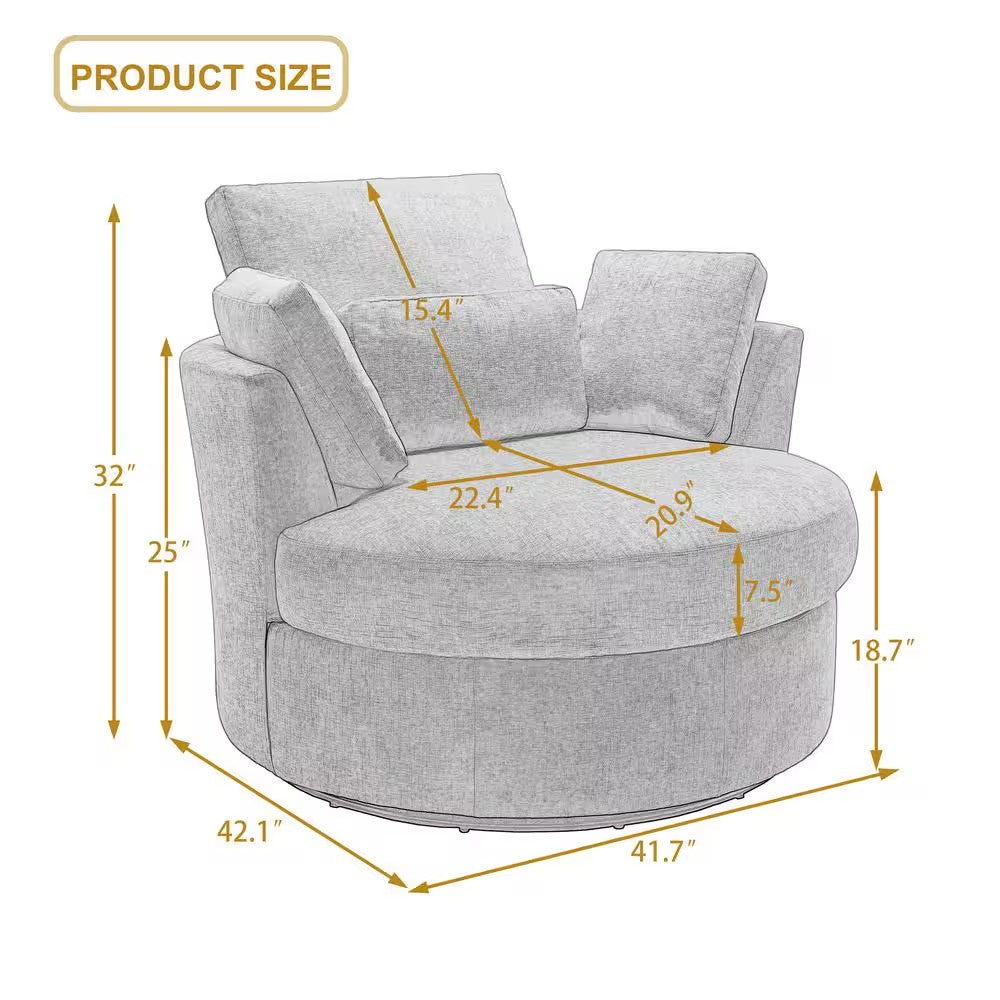 MUSTARD YELLOW CHENILLE SWIVEL ARM CHAIR