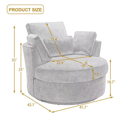 MUSTARD YELLOW CHENILLE SWIVEL ARM CHAIR