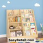 NOBLE HOUSE POLLY KIDS BOOKSHELF — 4-TIER WOOD BOOK DISPLAY, NATURAL