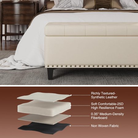 VEANERWOOD 51" STORAGE BENCH, WHITE