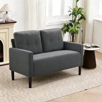 GEWNEE 50.79" LOVESEAT SOFA, 2-SEATER, DARK GREY