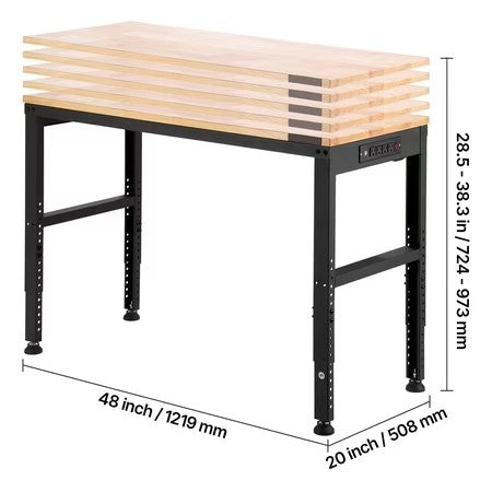 KFFKFF ADJUSTABLE WORKBENCH 48X20 28.5-38.3"