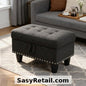 NOBLESPROUT 28.5" RECTANGULAR STORAGE OTTOMAN — TUFTED TOP